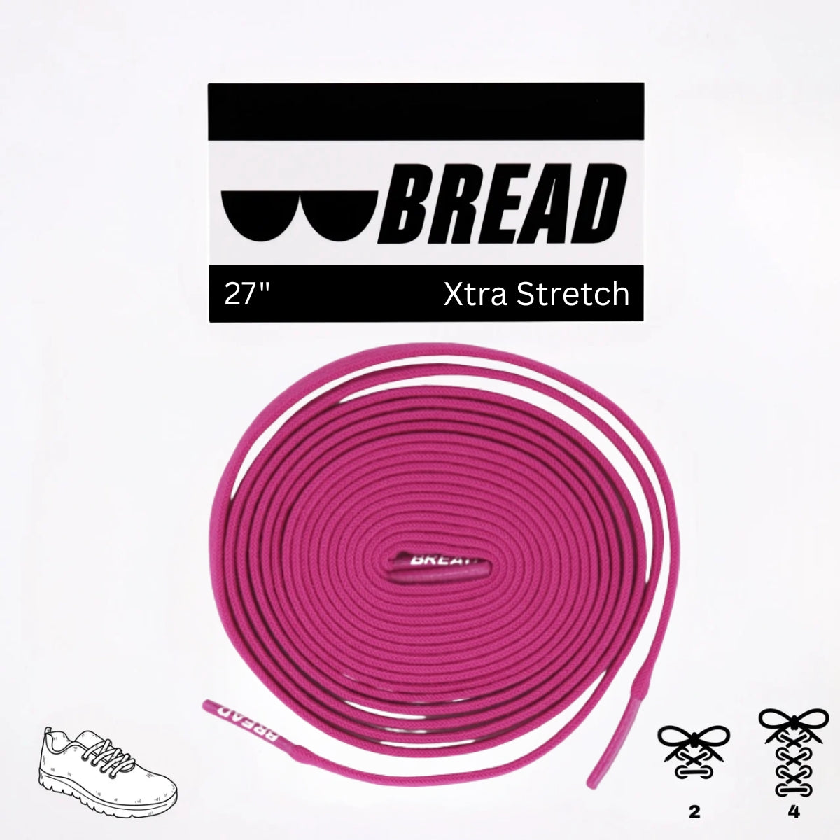 Pretty Pink Elastic Bread Laces