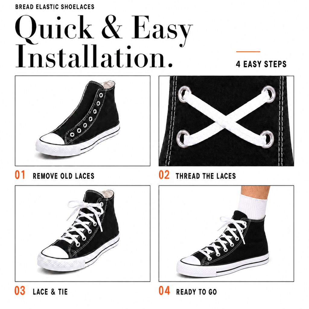 Cloud White Elastic Bread Laces