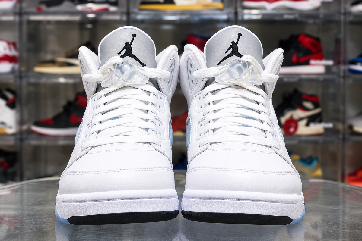 Air Jordan Mens 5 Retro “White Metallic”