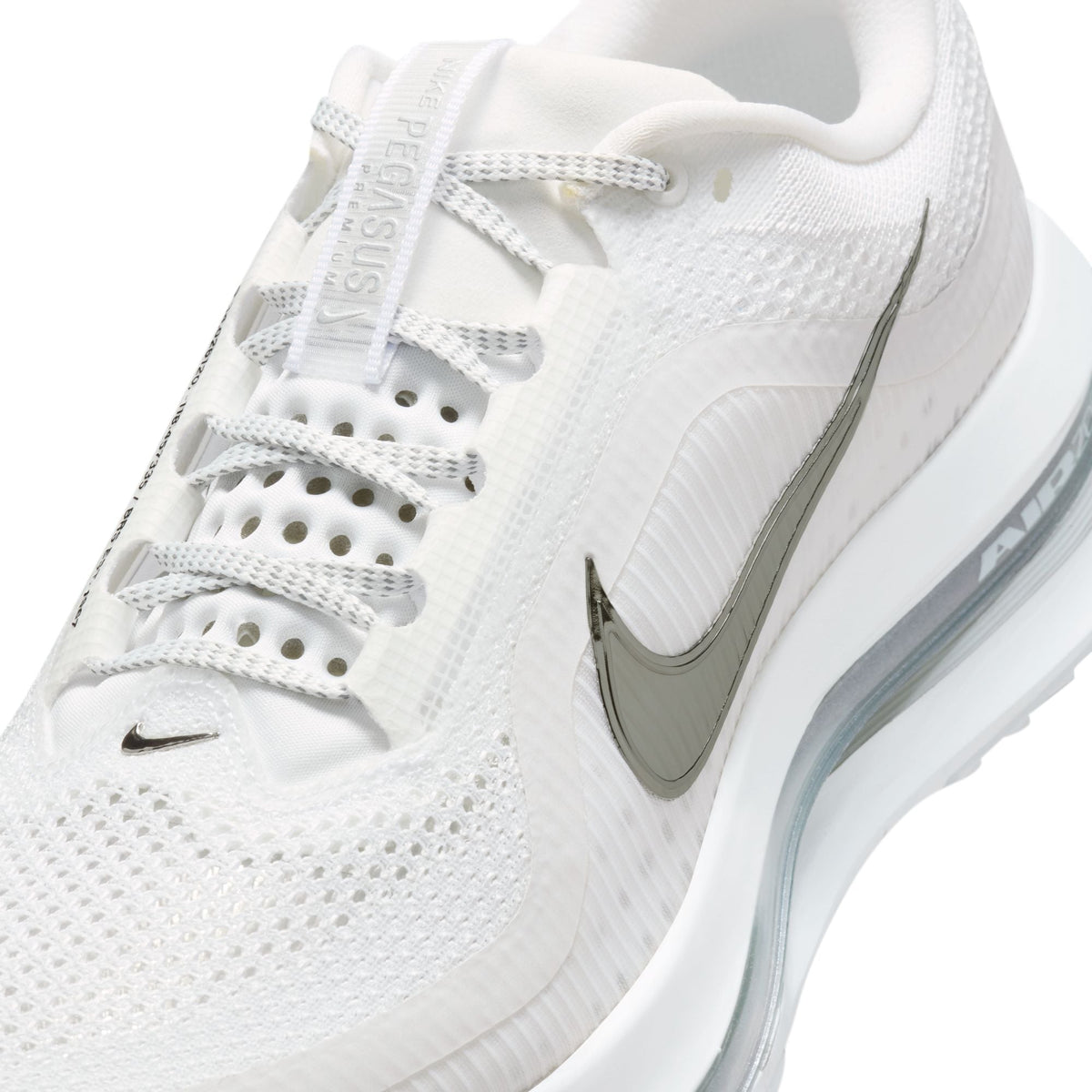 Nike Mens Pegasus Premium - White/Metallic Silver