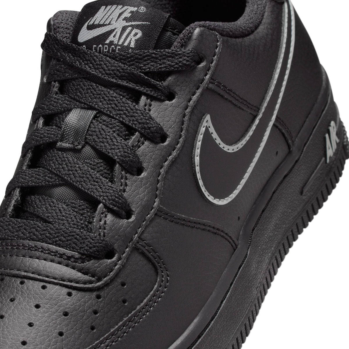 Nike Big Kids Air Force 1 - Black/Light Smoke Grey