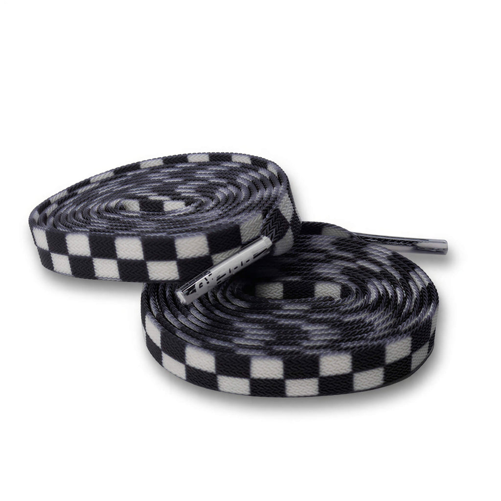 White Checkered Elastic Bread Laces