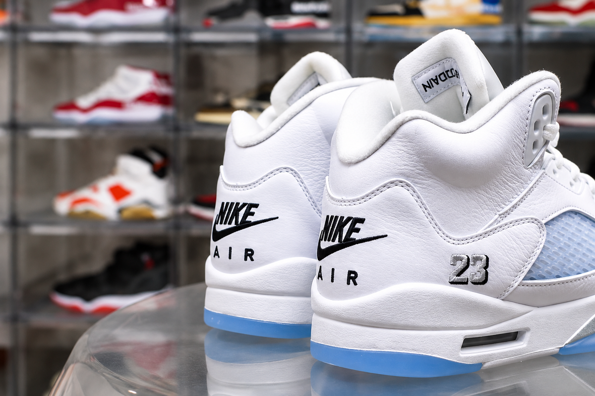 Air Jordan Mens 5 Retro “White Metallic”