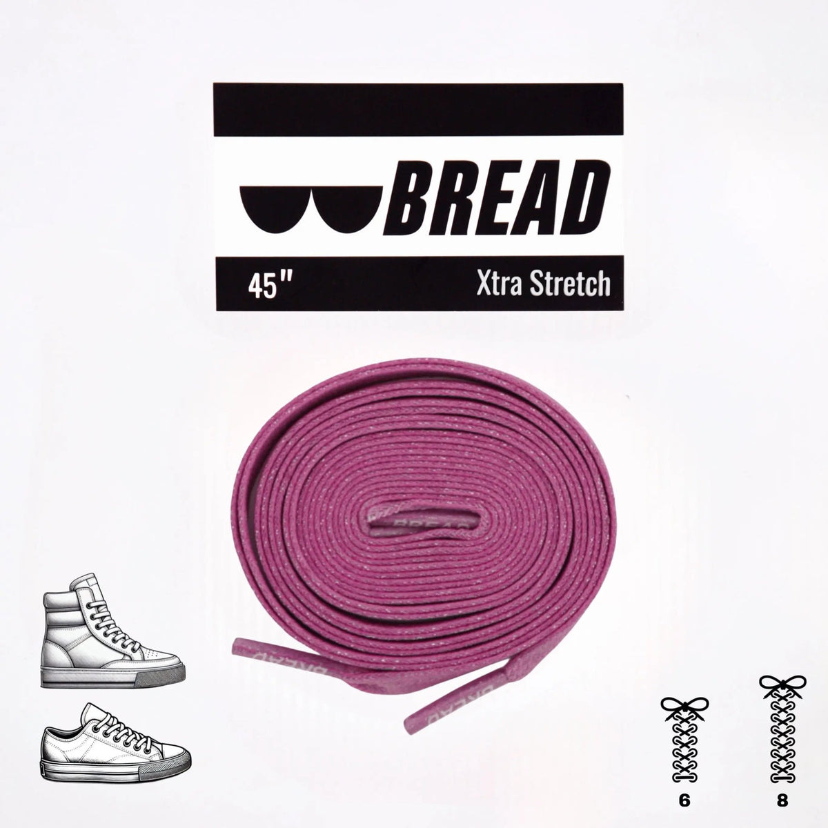 Pretty Pink Elastic Bread Laces