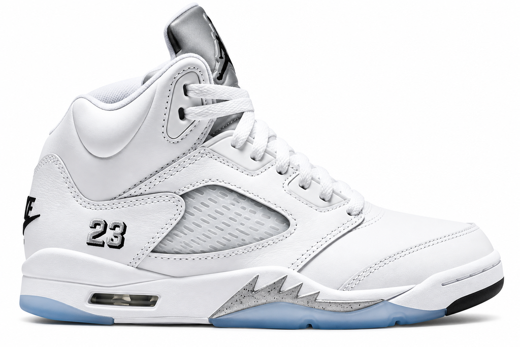 Air Jordan Mens 5 Retro “White Metallic”