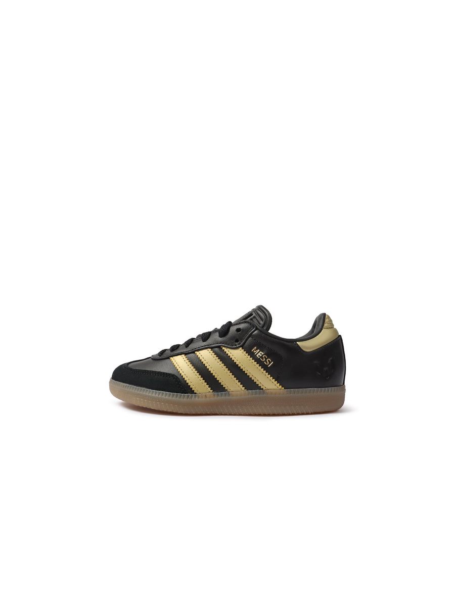 Adidas (PS) Samba Messi Indoor Soccer Shoes - Black/Gold
