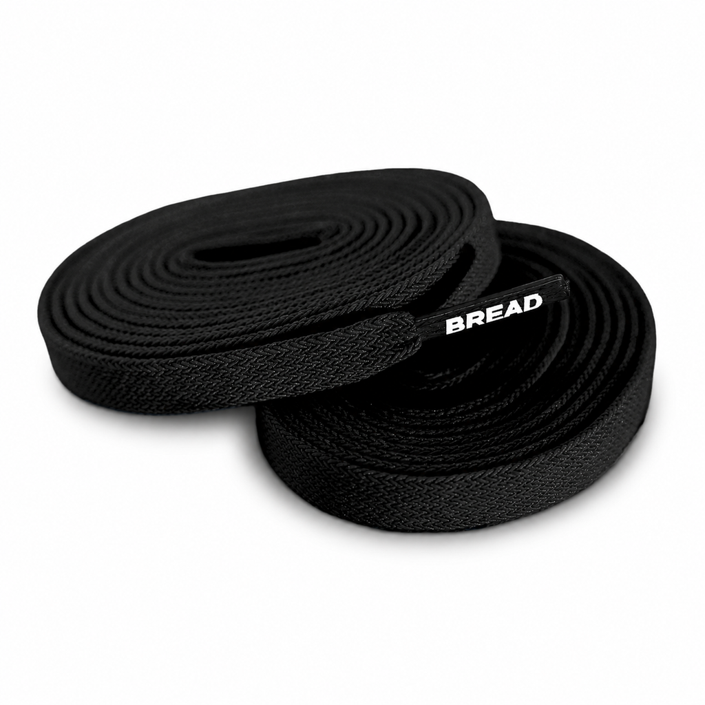 Shadow Black Elastic Bread Laces