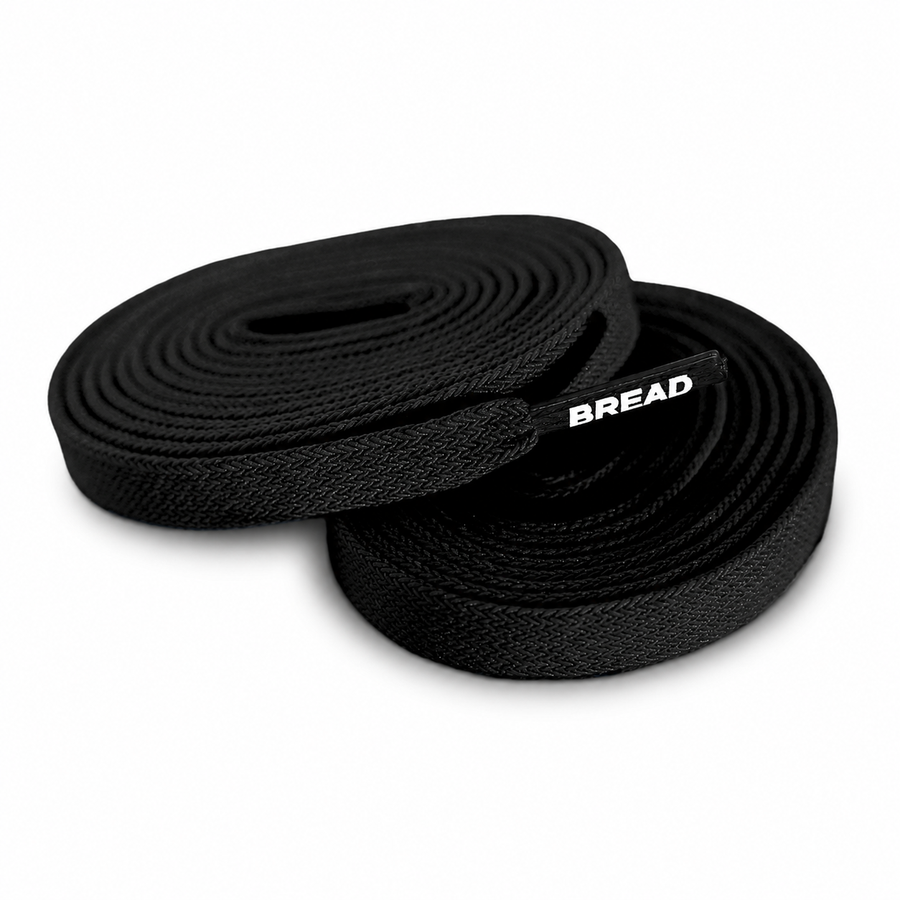 Shadow Black Elastic Bread Laces